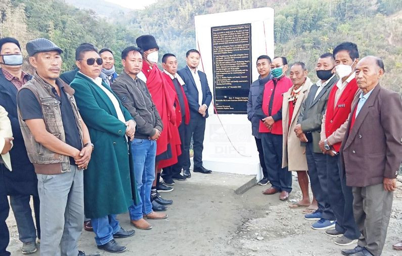 MLA & Chairman DPDB, T Yangseo Sangtam with others during the inauguration of the common graveyard was inaugurated at Kiphire town on December 15. (DIPR Photo)